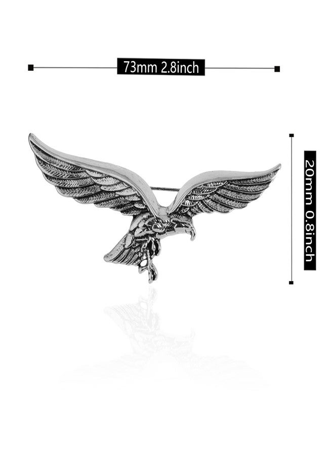 Anmpab Eagle Bird Brooches Pin for Women/Men Fashion Animal Brooch Jewelry (Silver) - Image 4